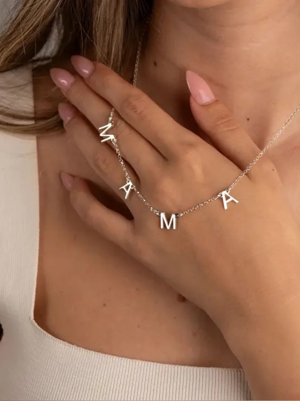 MAMA silver necklace